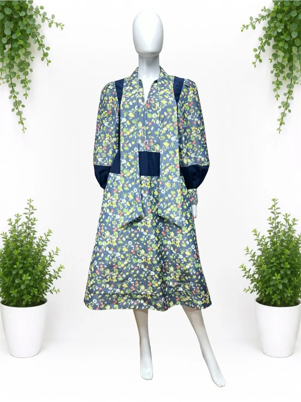 Tory Burch Taffeta Floral Silk Trim Dress Confetti NWT~ Size 10 ~ Item #W9 ~$798